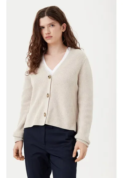 Cardigan dama - 304830297 - Bumbac - Bej - Bej