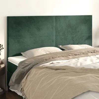 Gossi tablii de pat, 4 buc, verde inchis, 80x5x78/88 cm, catifea
