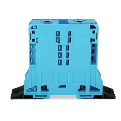 2-conductor through terminal block; 95 mm²; lateral marker slots; with fixing flanges; POWER CAGE CLAMP; 95,00 mm²; blue