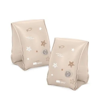 Aripioare gonflabile de inot Sipo Beige, sustinatoare pentru copii 3-6 ani, 15-30 kg