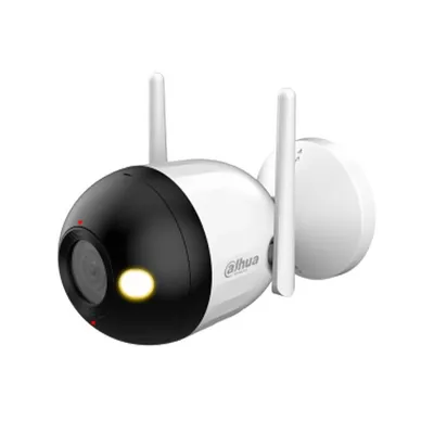 Camera supraveghere WiFi de exterior Dahua F4C‑PV, 4MP, Smart Dual Light 30 m, Detectie AI persoane, Comunicare bidirectionala, Alarma sonora si luminoasa, Full‑color, Microfon si difuzor, H.265, Slot microSD, Carcasa metal + plastic, IP67