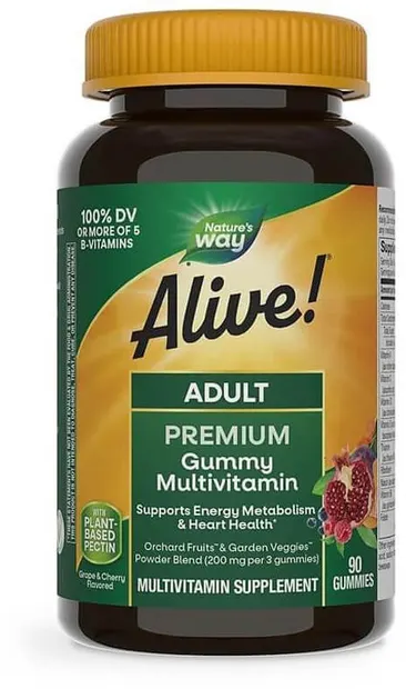 Alive Adult Premium Gummies, 90 tablete de jeleu, Nature's Way