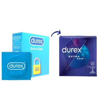 Prezervative Extra Safe, 3 bucati, Durex