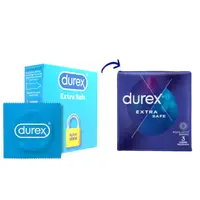 Prezervative Extra Safe, 3 bucati, Durex