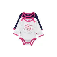 Set doua body-uri copii, 100% bumbac, alb albastru, Life is Love, Lee Cooper Engros