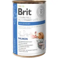 BRIT VD Recovery, Somon, dietă veterinară, conservă hrană umedă fără cereale câini, convalescență, (în sos), 400g