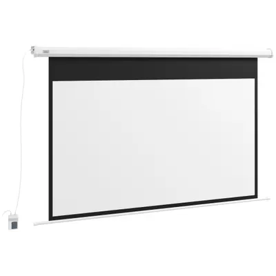 Ecran de Proiectie Motorizat de 84 de inci, 4K HD 16:9, cu Doua Telecomenzi pentru Interior/Exterior 215x8x140cm HOMCOM | Aosom Romania
