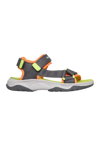 Sandale Tread Seeker wedge cu velcro - Portocaliu/Verde lime/Gri inchis