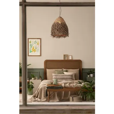 Lampa suspendata HAY Natural Seagrass Negru Fabric Wire & Baza LED E27 1x12W 230V Fara bec IP20