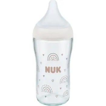 NUK Perfect Match Glass Bottle biberon de sticlă cu controlul temperaturii
