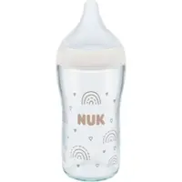 NUK Perfect Match Glass Bottle biberon de sticlă cu controlul temperaturii