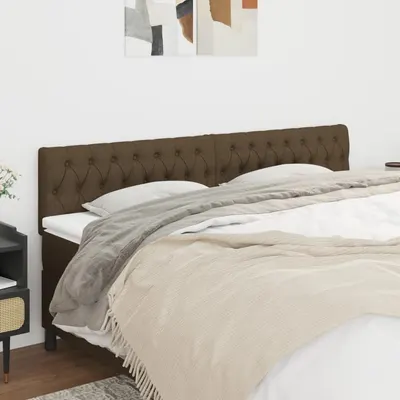 vidaXL Tăblii de pat, maro închis, 200x7x78/88 cm, textil