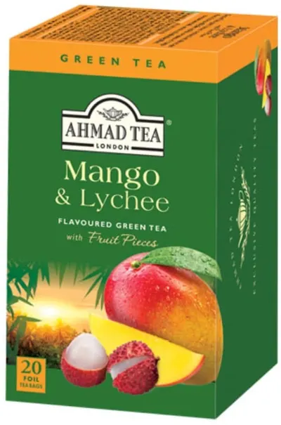 Ceai verde Mango & Lychee, 20 pliculețe, Ahmad Tea