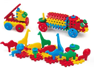 Set blocuri de constructie pentru copii, de 150 piese