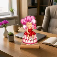 Caricatura Aniversare Fetita - Statueta Personalizata tip Trofeu