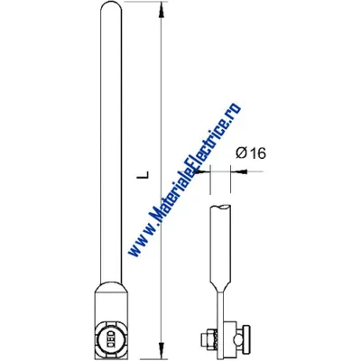 Air-termination/earth entry rod with connection tabs and connector | Type 101 G1500