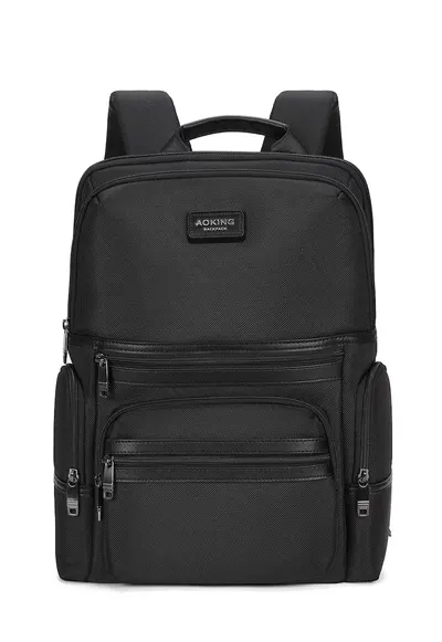 Rucsac cu buzunare multiple si fermoar - Negru