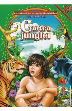 Cartea junglei. Carte de colorat cu povesti si abtibilduri