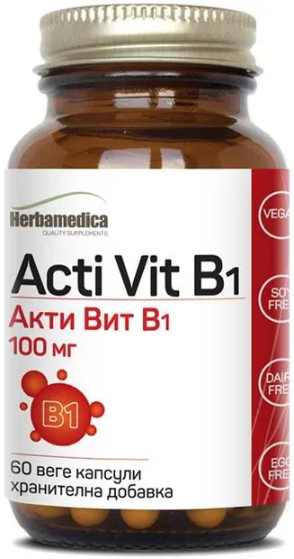 Acti Vit B1, 100 mg, 60 capsule vege, Herbamedica
