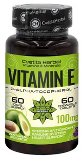 Vitamin E, 100 mg, 60 comprimate masticabile, Cvetita Herbal