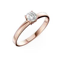Inel de logodna din aur roz cu zirconia solitaire