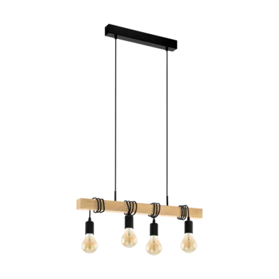 Lampa suspendata TOWNSHEND negru, brown 220-240V,50/60Hz