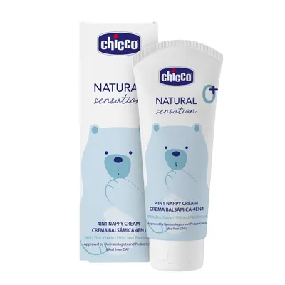 Crema reparatoare Chicco Natural Sensation impotriva iritatiilor de la scutec, panthenol si oxid de zinc 10%, 0luni+