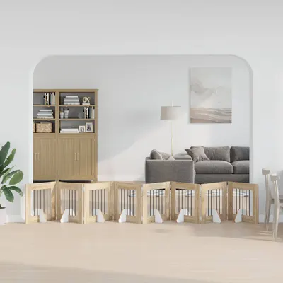 vidaXL Poartă pentru câini pliabilă cu suporturi 8 buc. Stejar Sonoma
