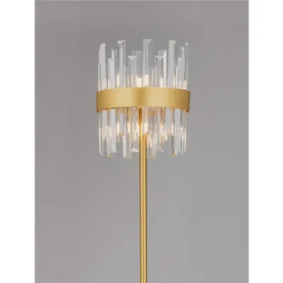 Lampa podea CROWN Alama aurie Metal Crystal Clear (20 pcs) LED G9 10x5 Wat 100-240 Volt IP20 Fara bec