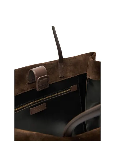 Geanta dama Ella Suede Tote - culoare Pine Bark - dimensiuni 1709