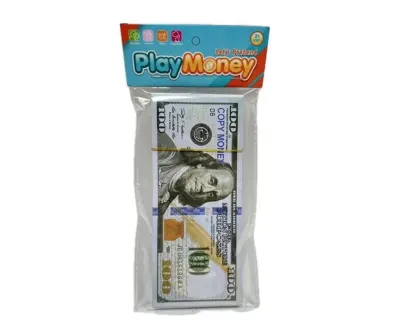 Set bani de jucarie Play Money bancnote 100 dolari 1:1 pachet angro educativ pentru copii joc de rol magazin invatare financiara