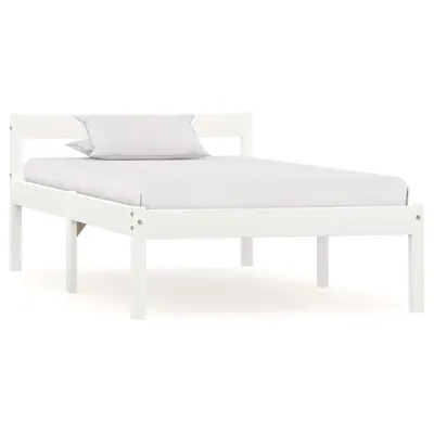 vidaXL Cadru de pat, alb, 90 x 200 cm, lemn masiv de pin