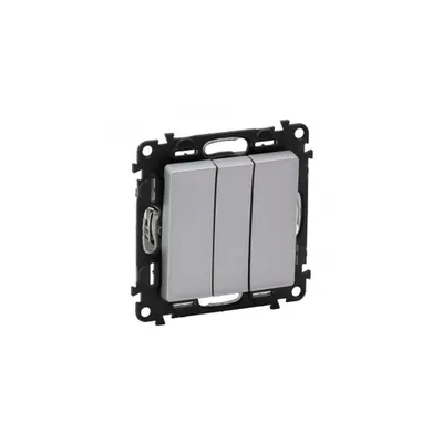 3 module Intrerupator Valena Life - 10 AX 250 V~ - cu Capac -aluminiu