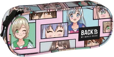 Penar oval școlar BackUp A - Manga, 1 fermoar
