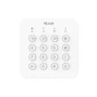 Tastatura pentru sisteme de alarma wireless Hikvision HiLook ALARM-K201B-WE, LED, 868MHz, butoane fizice, alimentare 4 baterii AA