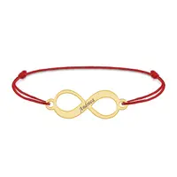 Saray - Bratara personalizata din snur cu infinit din argint placat cu aur galben 24K cu nume