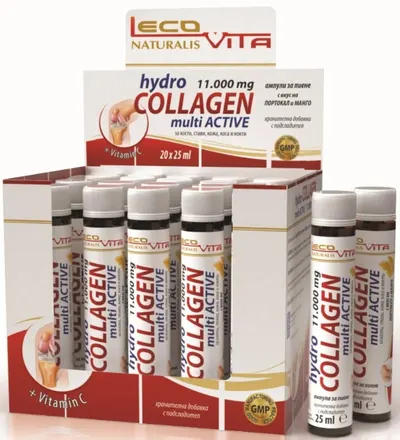 Hydro Collagen, portocală și mango, 20 de fiole x 25 ml, LecoVita