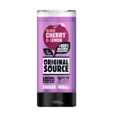 Gel dus ORIGINAL SOURCE cirese negre si lamaie, Luksja | 400 ml