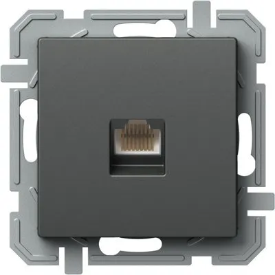 Logiq Priza Date 1P RJ45 CAT5e Antracit, TEM Modul TEM-KQ37ATXO-U