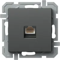 Logiq Priza Date 1P RJ45 CAT5e Antracit, TEM Modul TEM-KQ37ATXO-U