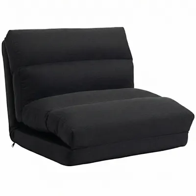 HOMCOM Fotoliu de podea canapea relax fotoliu convertibil în pat înclinabil 90° à 180° material - 70 x 72 x 56 cm - negru | Aosom Romania