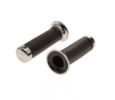 Mansoane moto metal si cauciuc, capete cromate 038