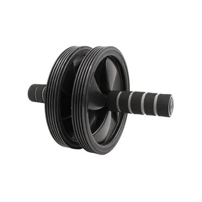 Roată cu mânere, cu covoraș pentru genunchi, XQ Max, pentru antrenament fitness, negru