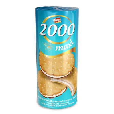 Biscuiti 500g Bifa 2000 cu Crema Aroma Vanilie (1x12) En-Gross