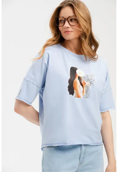 Bluza din bumbac cu imprimeu grafic