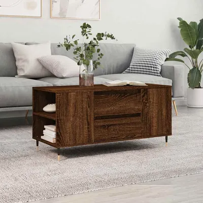 vidaXL Măsuță de cafea, stejar maro, 102x44,5x50 cm, lemn prelucrat