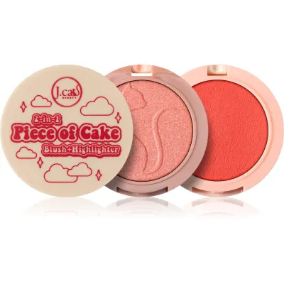 J.Cat Beauty 2 In 1 Piece Of Cake blush pentru iluminare culoare 106 See You Tomato 12.1 g