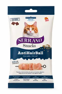 Recompense pentru pisici Serrano Snacks Anti-Hairball cu pui 50 gr