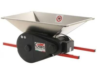 Zdrobitor Electric Mare din Inox pentru Fructe Fără Sâmburi si Struguri – Cuțite Inox, Role Nylon, 1500 kg/ora