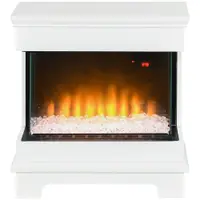 HOMCOM Șemineu Electric 1000W/2000W, Șemineu Electric Independent cu Telecomandă și Protecție la Supraîncălzire, 61x28x66,5 cm, Alb | Aosom Romania